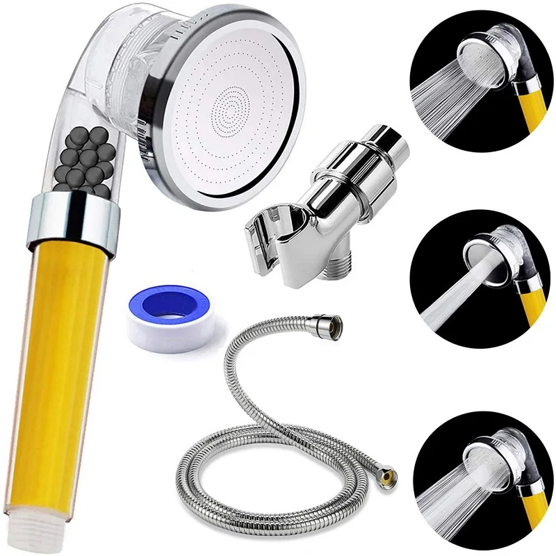 

Three-function effluent lemon aroma filter shower SPA massage shower shower nozzle set pressurized vitamin C shower