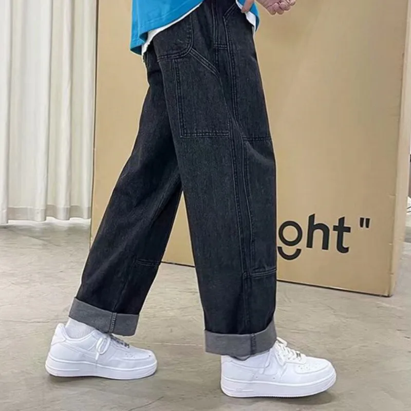 Solid Color Stitching Jeans Men's Fashion Blue Pink Black Loose Straight-leg Jeans Men's Retro Wide-leg Pants Men S-3XL
Solid Color Stitching Jeans Men's Fashion Blue Pink Black Loose Straight-leg Jeans Men's Retro Wide-leg Pants Men S-3XL
