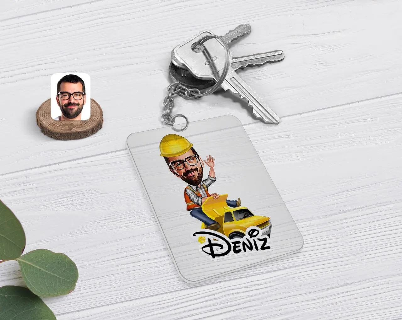 Personalized Men 'S Road Engineer Caricature Of Transparent Plexiglass keychain
Personalized Men 'S Road Engineer Caricature Of Transparent Plexiglass keychain