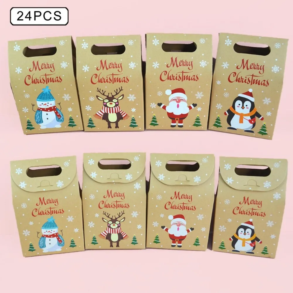 24pcs Christmas Kraft Paper Gift Boxes Cartoon Cookie Candy Food Packaging Box Christmas Party Home Decoration
24pcs Christmas Kraft Paper Gift Boxes Cartoon Cookie Candy Food Packaging Box Christmas Party Home Decoration