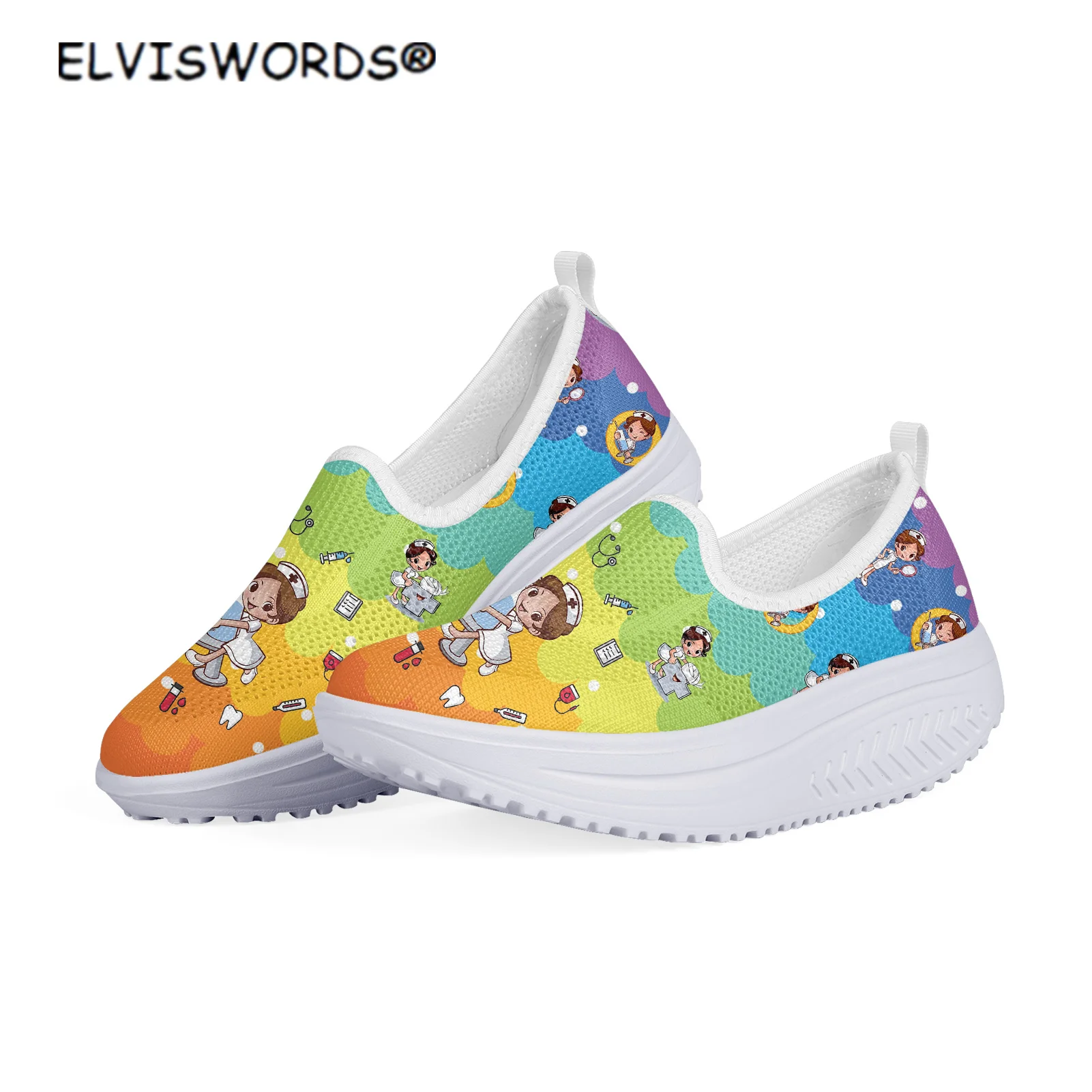ELVISWORDS Rainbow Gradient Color Nurse Printed Comfortable Spring Summer Flats Platform for Women Ladies Casual Sneakers 2021
ELVISWORDS Rainbow Gradient Color Nurse Printed Comfortable Spring Summer Flats Platform for Women Ladies Casual Sneakers 2021