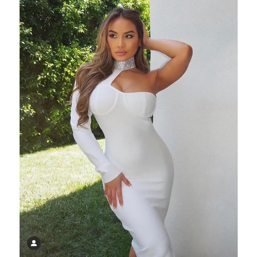 Summer Sexy Long-sleeved Mid-length Women's Tight Bandage Dress Retro New White Bandage Dress
Summer Sexy Long-sleeved Mid-length Women's Tight Bandage Dress Retro New White Bandage Dress