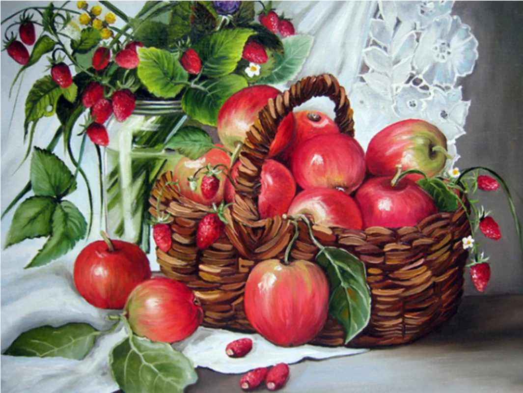 Diamond Painting Kits Cross Stitch Fruit Full Round With AB Drill Diamond Embroidery Landscape Apple Rhinestone Painting Kitchen
Diamond Painting Kits Cross Stitch Fruit Full Round With AB Drill Diamond Embroidery Landscape Apple Rhinestone Painting Kitchen