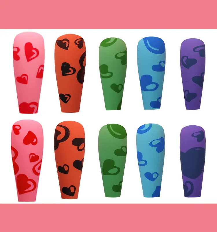 24pcs Love Heart Printed Nails Patch Glue Type Matte Texture Long Paragraph Fashion Removable Manicure False Nails Patch
24pcs Love Heart Printed Nails Patch Glue Type Matte Texture Long Paragraph Fashion Removable Manicure False Nails Patch
