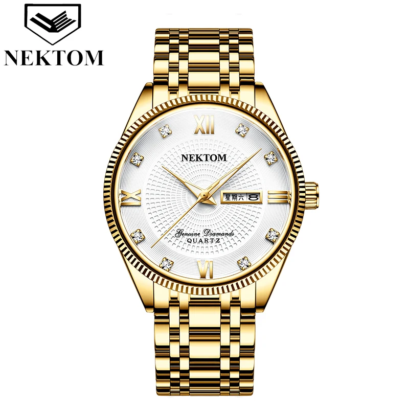 NEKTOM 2021Top luxury Men Watch Waterproof Stainless Steel with date week Quartz Watches Men's Luxury Business Dress Clock 
NEKTOM 2021Top luxury Men Watch Waterproof Stainless Steel with date week Quartz Watches Men's Luxury Business Dress Clock