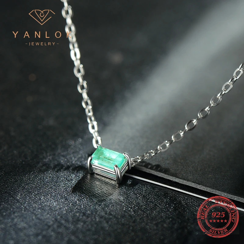 YANLOK из натурального серебра 925 пробы Изысканная турмалиновая цепочка Параиба
