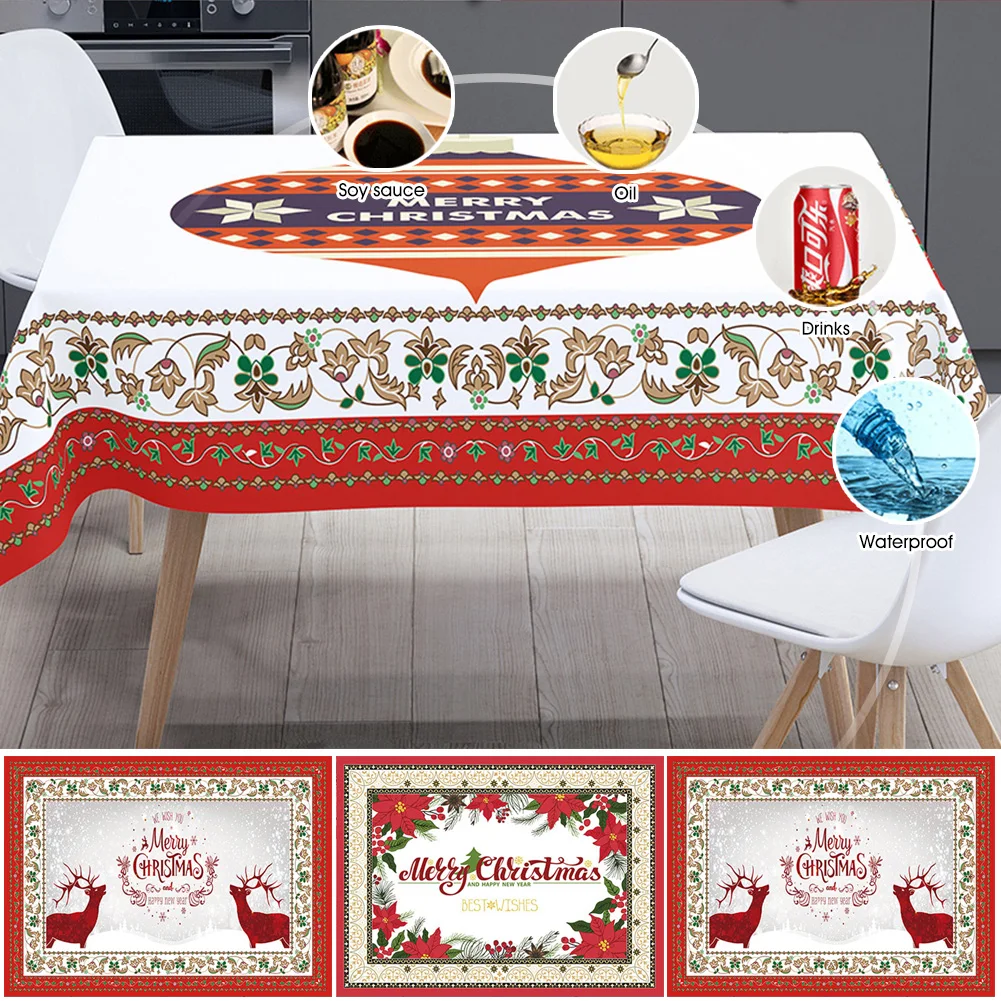Rectangle Christmas Table Cloth Waterproof Fabric Table Cover Tablecloth Party Holiday Home Tabletop Indoor Outdoor Decor
Rectangle Christmas Table Cloth Waterproof Fabric Table Cover Tablecloth Party Holiday Home Tabletop Indoor Outdoor Decor