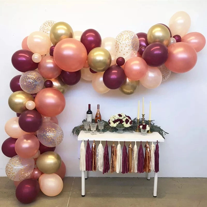 Burgundy Rose Gold Peach Balloons Arch Set Party Latex Balloons for Baby Shower Bachelorette Bridal Shower Wedding Party Decor
Burgundy Rose Gold Peach Balloons Arch Set Party Latex Balloons for Baby Shower Bachelorette Bridal Shower Wedding Party Decor