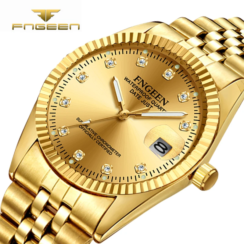 Luxury Date Wrist Watch Quartz FNGEEN Watch Men Fashion Business Rhinestone Male Clock Mens Quartz Gold Watches Masculino Rloje
Luxury Date Wrist Watch Quartz FNGEEN Watch Men Fashion Business Rhinestone Male Clock Mens Quartz Gold Watches Masculino Rloje
