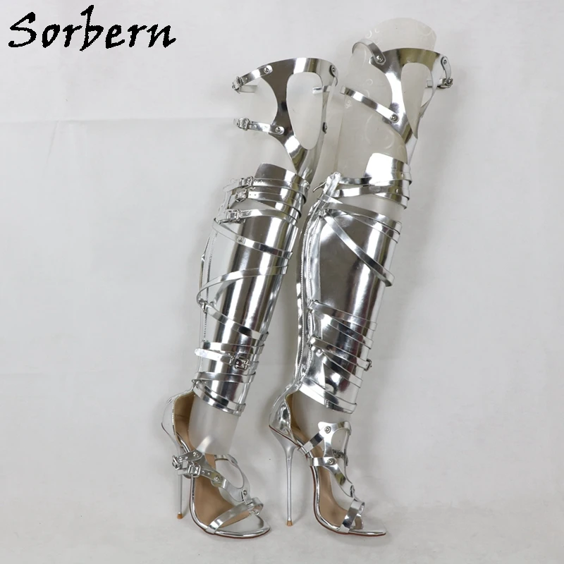 Sorbern Metallic Gold Punk Boots Women Straps Wrapped Summer Style Boots Over The Knee Stilettos Custom Wide Fit Calf Shoes
Sorbern Metallic Gold Punk Boots Women Straps Wrapped Summer Style Boots Over The Knee Stilettos Custom Wide Fit Calf Shoes