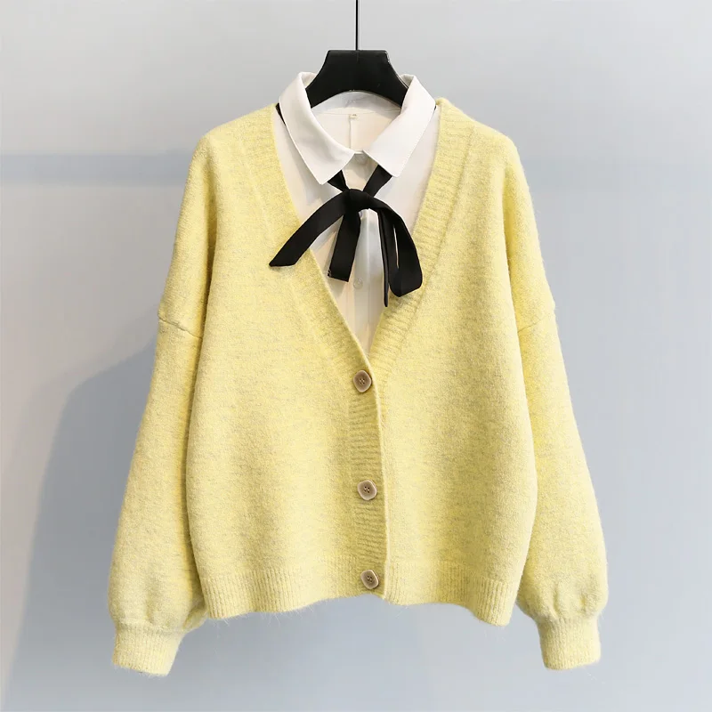 Вязаный женский свитер и кардиганы на пуговицах, свободный рукав-фонарик, однотонный v-образный вырез, повседневная женская верхняя одежда, ...
Вязаный женский свитер и кардиганы на пуговицах, свободный рукав-фонарик, однотонный v-образный вырез, повседневная женская верхняя одежда, ...