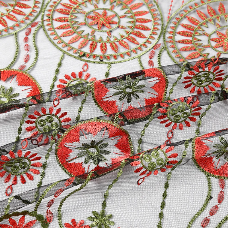 Green Red Floral Embroidery Mesh Lace Quilting Fabric Lining Costume Wedding Dress Fabric
Green Red Floral Embroidery Mesh Lace Quilting Fabric Lining Costume Wedding Dress Fabric