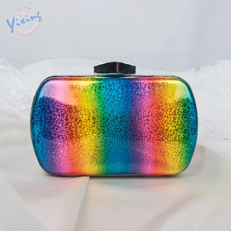 Fashionable All-match Rainbow Color Evening Bag Luxury Laser PU Design Clutch Banquet Bridal Dress Female Bag Lady Handbag
Fashionable All-match Rainbow Color Evening Bag Luxury Laser PU Design Clutch Banquet Bridal Dress Female Bag Lady Handbag