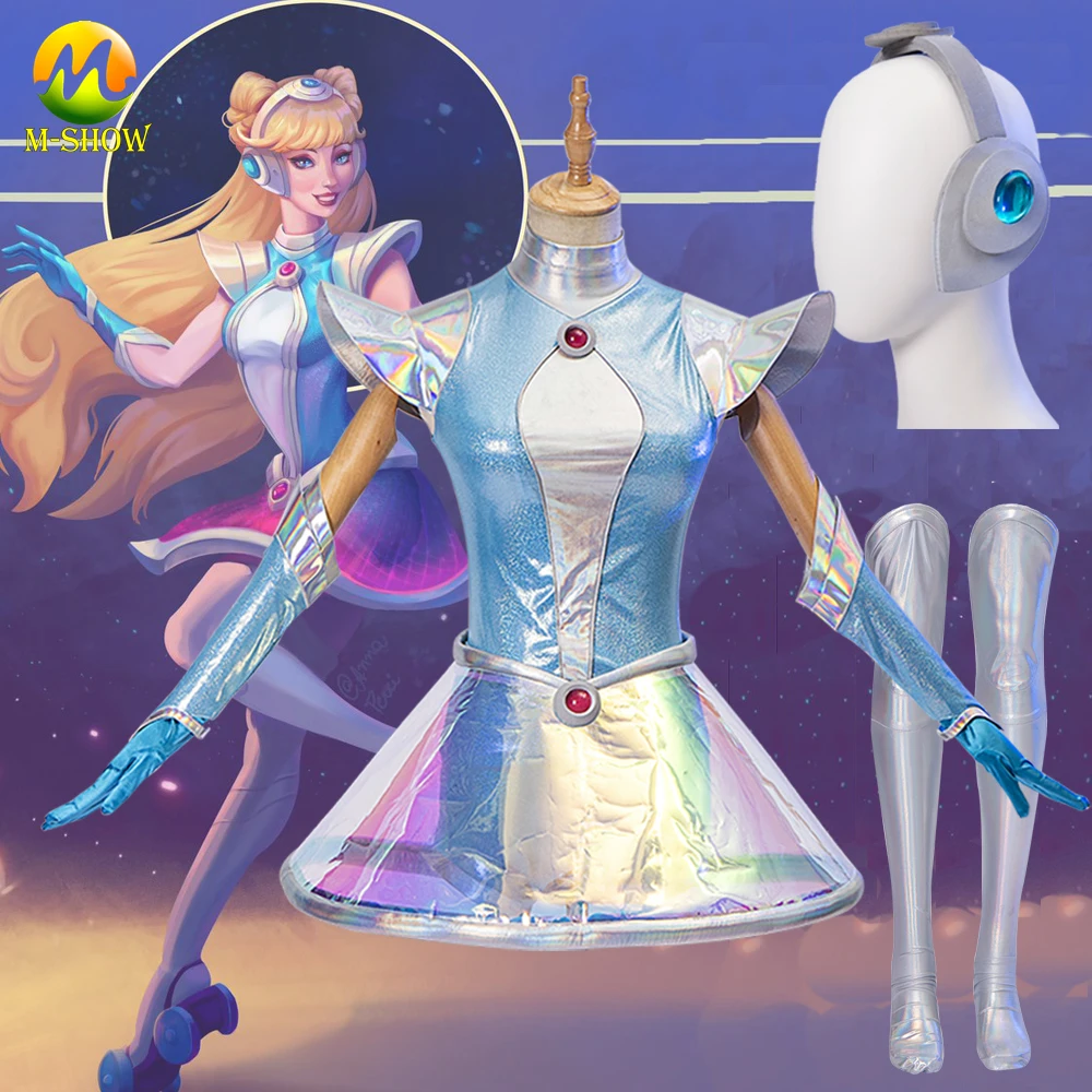 LOL Space Groove LUX Cosplay Costume Luxanna Crownguard Outfit Lady of Luminosity Dress Women Fancy Dresses for Halloween Party
LOL Space Groove LUX Cosplay Costume Luxanna Crownguard Outfit Lady of Luminosity Dress Women Fancy Dresses for Halloween Party