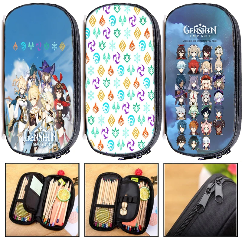 Genshin Impact Children Pencil Box Stationery Bags Boys Girls Anime Pen Bags Kids Cartoon Pencil Case Students School Supplies 
Genshin Impact Children Pencil Box Stationery Bags Boys Girls Anime Pen Bags Kids Cartoon Pencil Case Students School Supplies