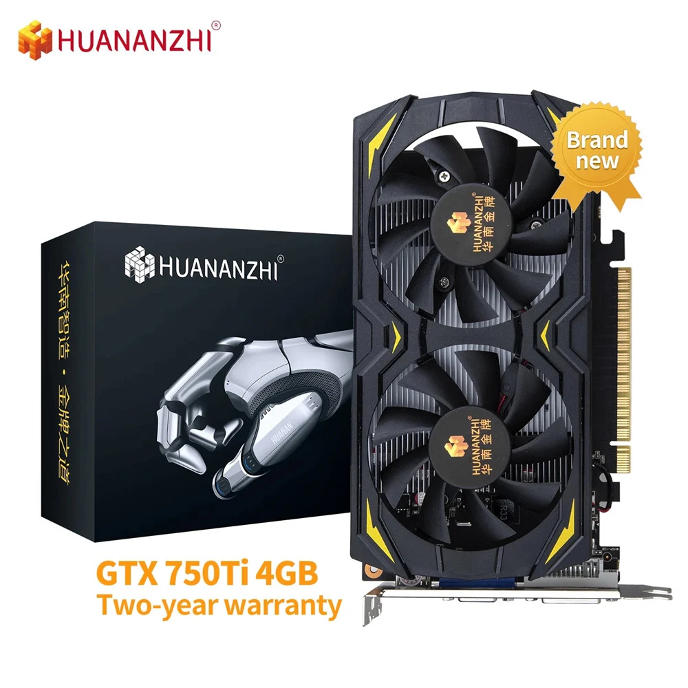 100% Новый оригинальный графический процессор HUANANZHI GTX 650 750 TI 960 4G 128Bit GDDR5 DVI VGA HDMI