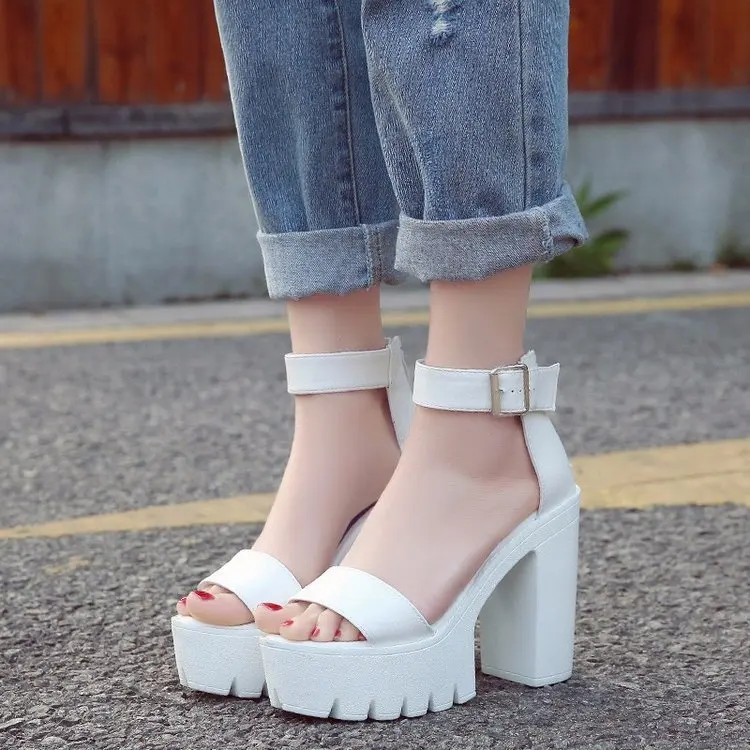 Summer Shoes Fashion Solid Color Casual Open Toe Super High Heel Fish Head Pumps Size 35-40 Women Female Leather Sandals 
Summer Shoes Fashion Solid Color Casual Open Toe Super High Heel Fish Head Pumps Size 35-40 Women Female Leather Sandals