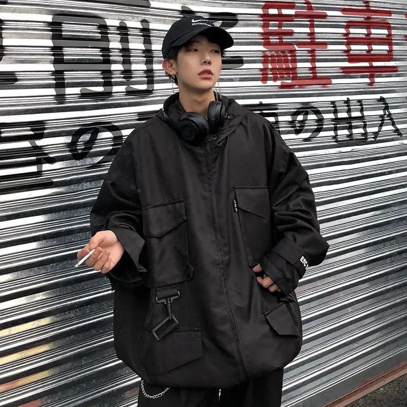 Men women Techwear jacket Preppy Korean loose versatile multi-pocket Varsity jacket Spring vintage Tactical hip hop punk coats
Men women Techwear jacket Preppy Korean loose versatile multi-pocket Varsity jacket Spring vintage Tactical hip hop punk coats