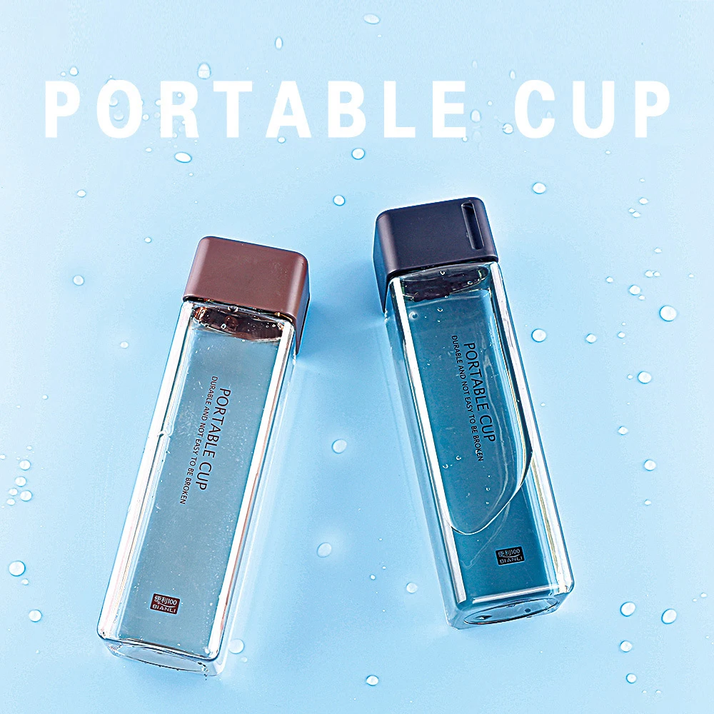 Square Transparent Water Cup Leak-proof Transparent Transparent Drop-proof Simple Portable Plastic Water Cup Cute Water Bottle
Square Transparent Water Cup Leak-proof Transparent Transparent Drop-proof Simple Portable Plastic Water Cup Cute Water Bottle