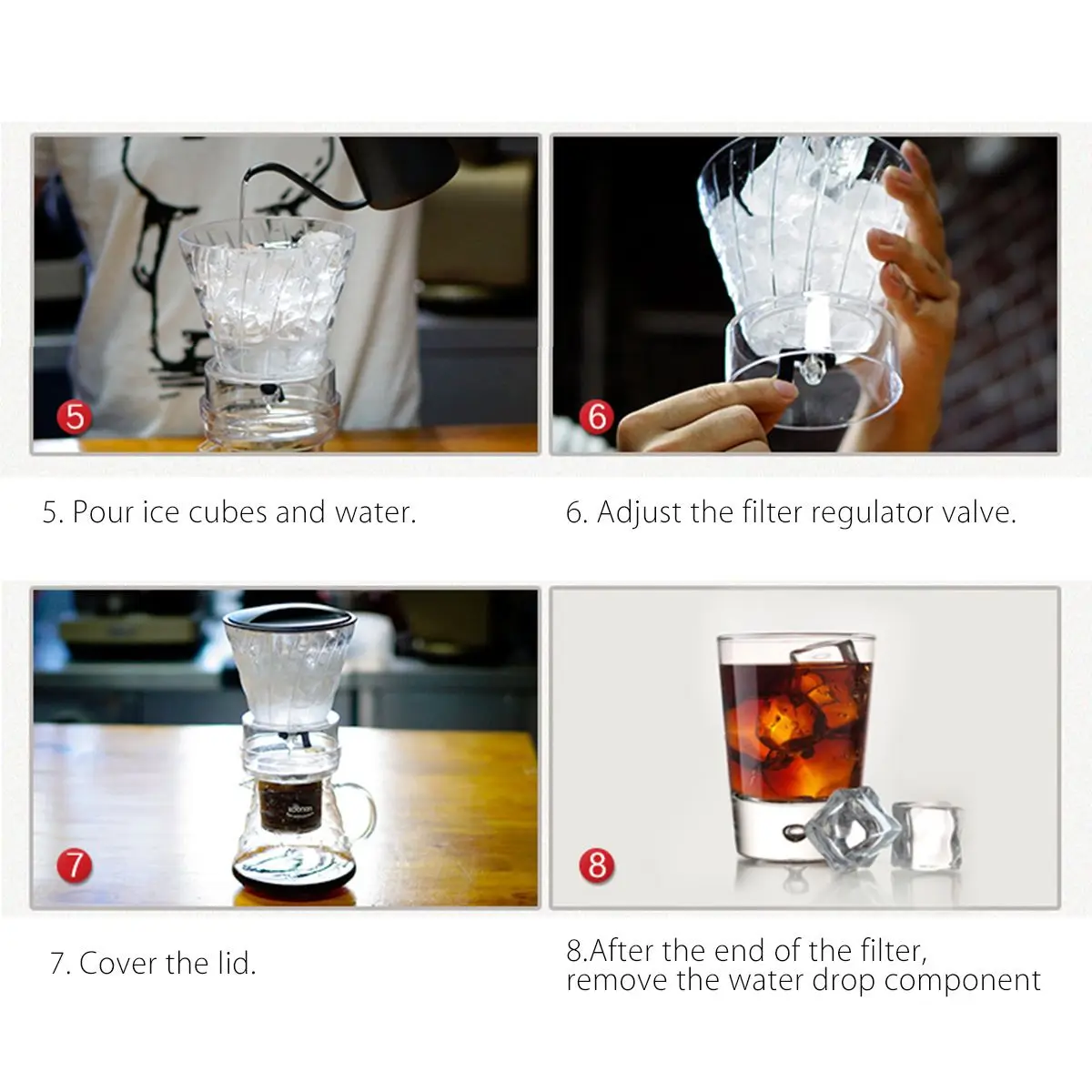 1000ml Ice Drip Coffee Pot Glass Coffee Maker Regulatable Dripper Filter Cold Brew Pots Iced Brewer Percolators Coffee Machine 
1000ml Ice Drip Coffee Pot Glass Coffee Maker Regulatable Dripper Filter Cold Brew Pots Iced Brewer Percolators Coffee Machine