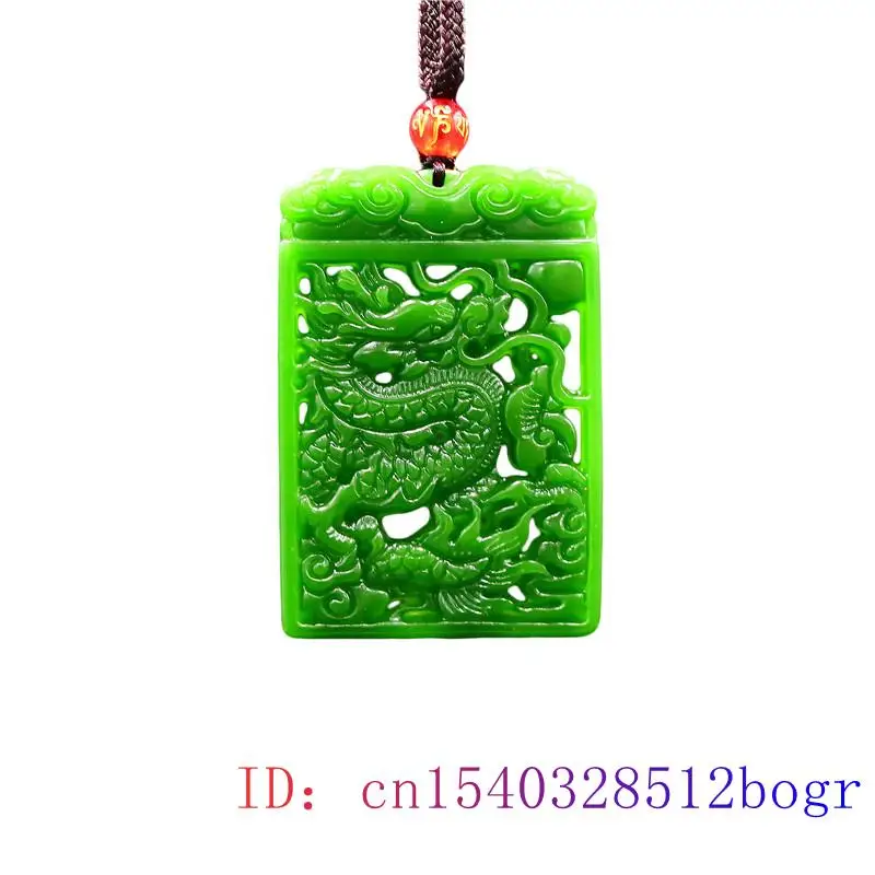 

Зеленый Нефритовый дракон кулон ювелирные изделия подарки модное ожерелье с подвеской натуральные китайские мужские двухсторонний амулет...