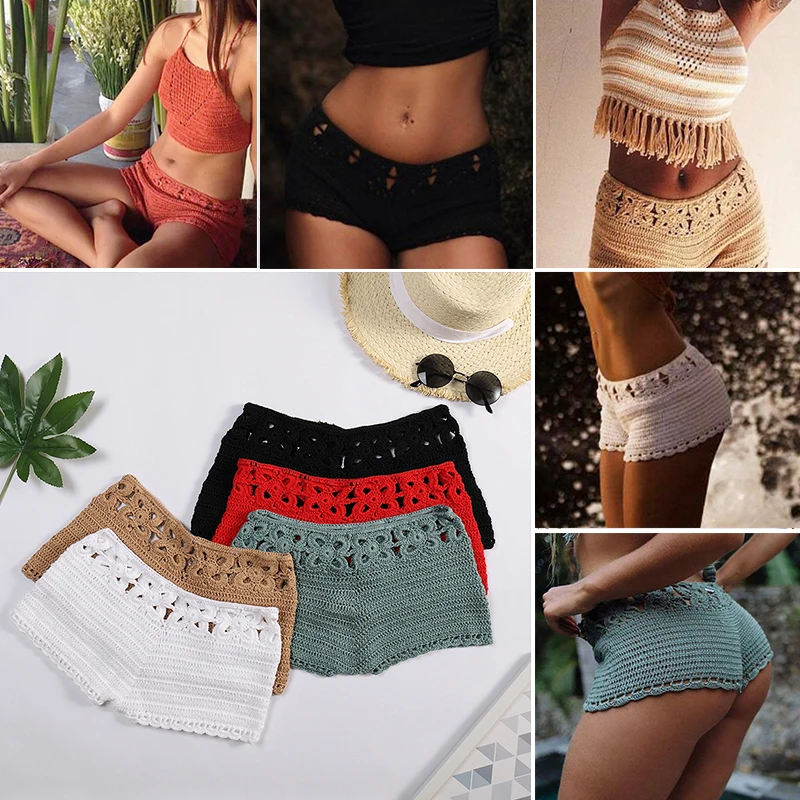 CC 5 Color Handmade Crochet Short Pants Women Summer High Waist Bottoms Hollow Out Mini Hot Pants Micro Swimsuit Sexy Beachwear 
CC 5 Color Handmade Crochet Short Pants Women Summer High Waist Bottoms Hollow Out Mini Hot Pants Micro Swimsuit Sexy Beachwear