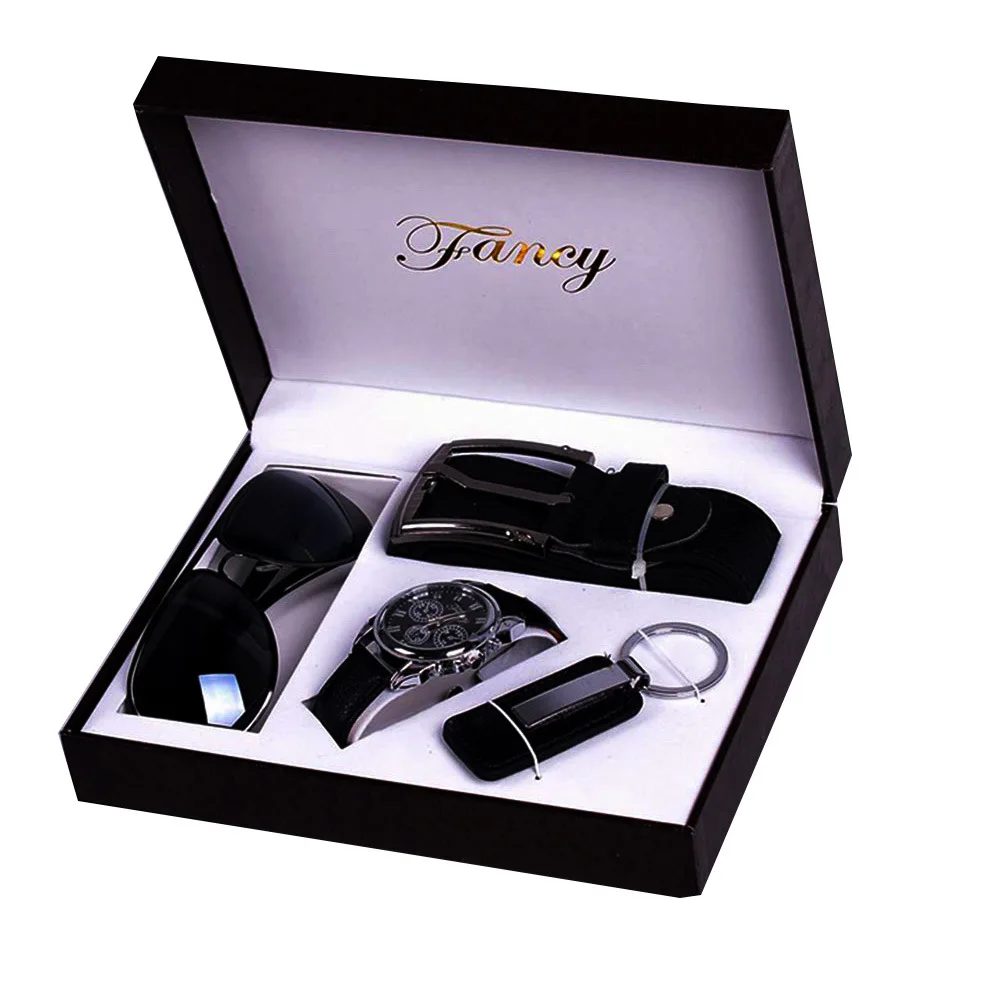 Men's Gift Set Large Dial Fashion Cool Round PU Strip Quartz Watch Gift Set 4 Pieces
Men's Gift Set Large Dial Fashion Cool Round PU Strip Quartz Watch Gift Set 4 Pieces