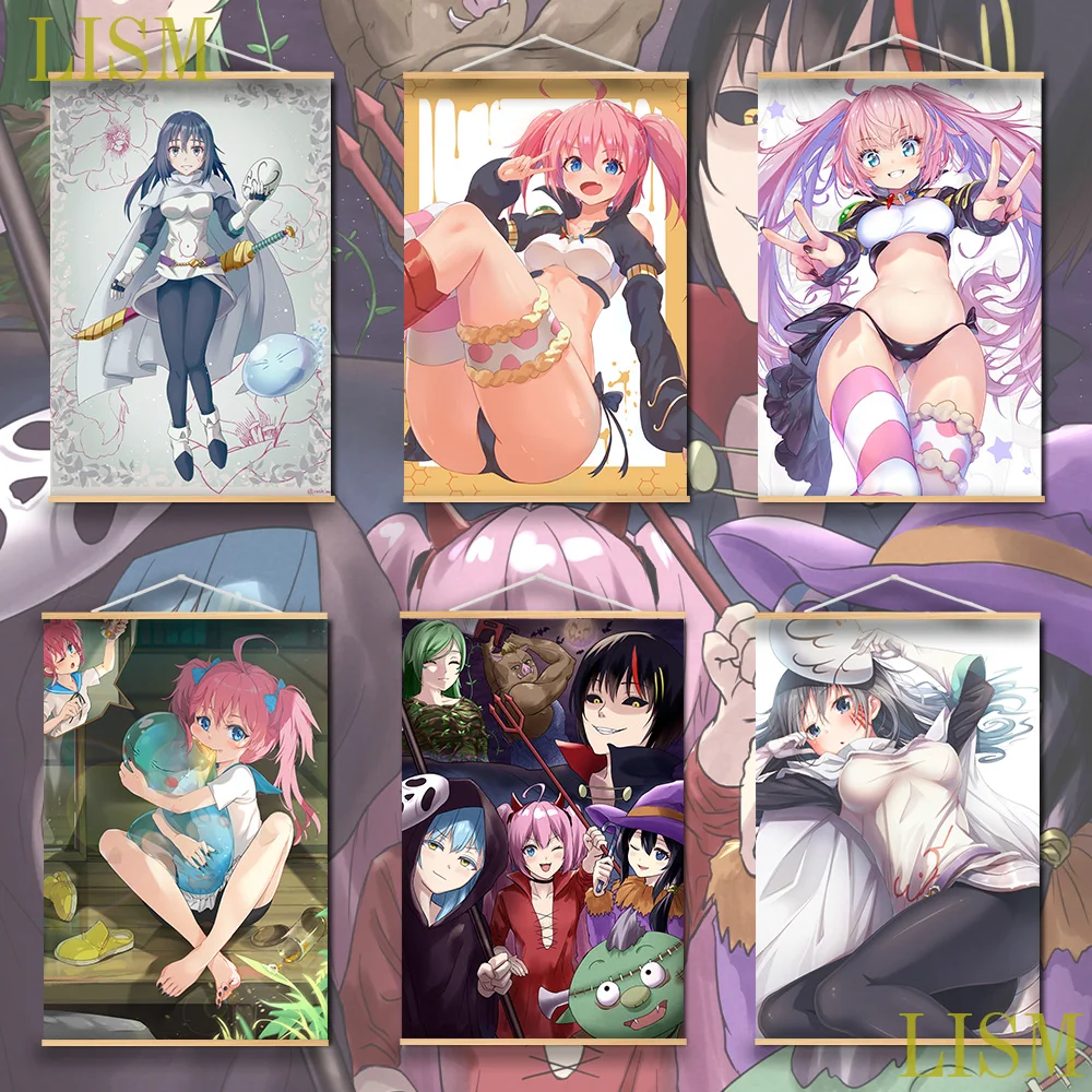 That Time I Got Reincarnated as a Slime Milim Nava Izawa Shizue Anime manga wall Poster solid wood hanging scroll 
That Time I Got Reincarnated as a Slime Milim Nava Izawa Shizue Anime manga wall Poster solid wood hanging scroll