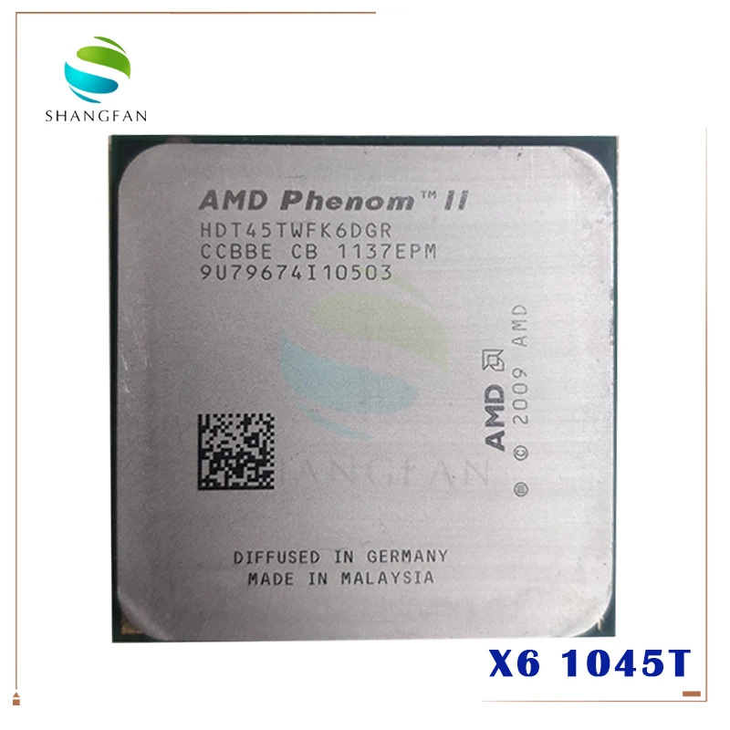 AMD Phenom X6 1045T X6-1045T 2.7GHz Six-Core CPU Processor HDT45TWFK6DGR 95W Socket AM3 938pin
AMD Phenom X6 1045T X6-1045T 2.7GHz Six-Core CPU Processor HDT45TWFK6DGR 95W Socket AM3 938pin