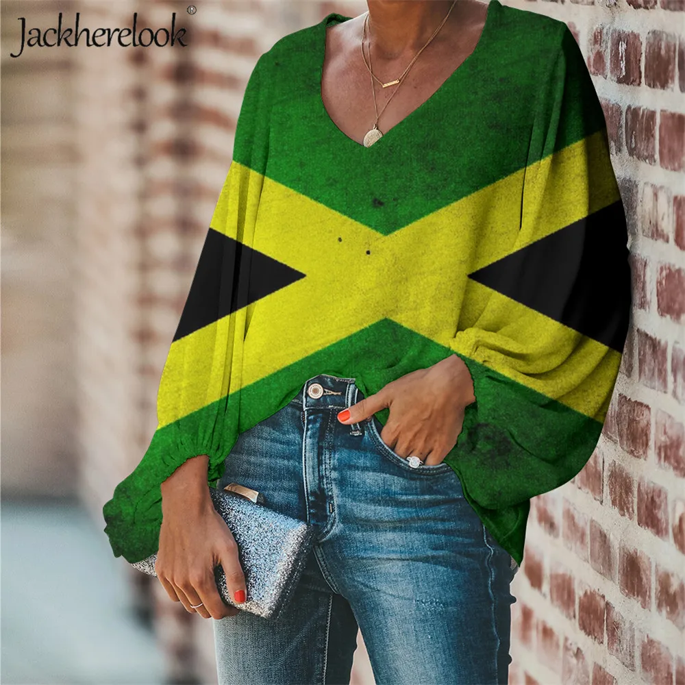 Jackherelook Jamaica Flag Print Sexy Women's Blouses Plus Size Loose Tops Tee Fashion Chemisier Ladies Spring Long Sleeve Shirt
Jackherelook Jamaica Flag Print Sexy Women's Blouses Plus Size Loose Tops Tee Fashion Chemisier Ladies Spring Long Sleeve Shirt