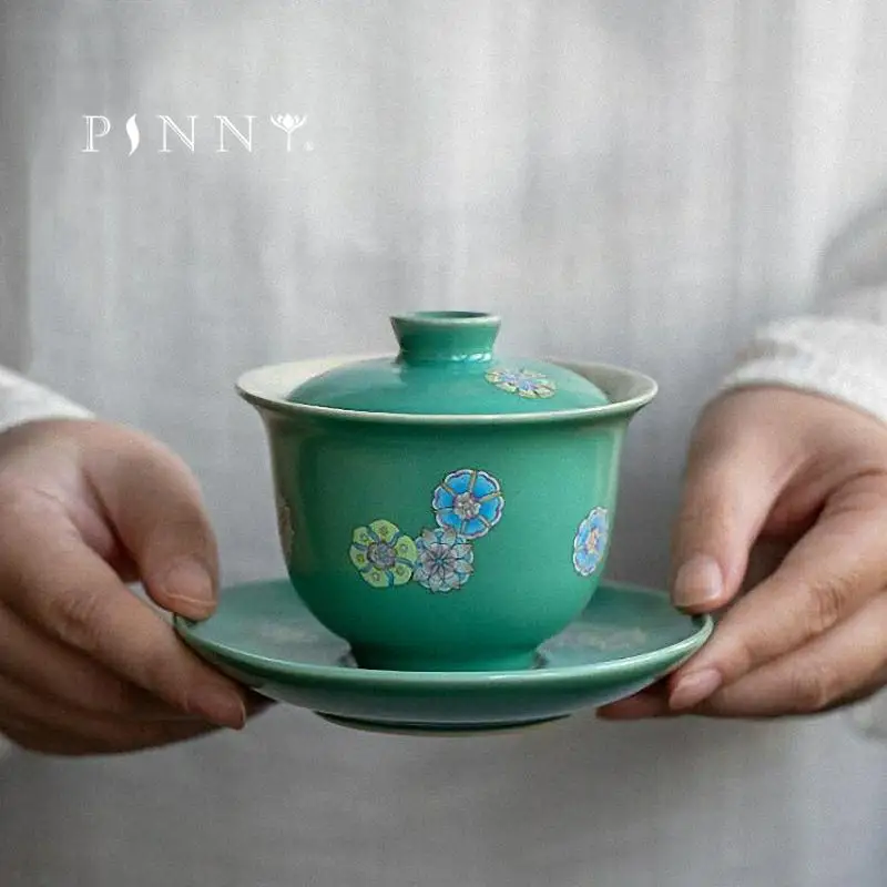 PINNY 150ML Handmade Decal Ceramic Gaiwan Chinese Kung Fu Tea Service Heat Resistant Drinkware Pigmented Tea Tureen
PINNY 150ML Handmade Decal Ceramic Gaiwan Chinese Kung Fu Tea Service Heat Resistant Drinkware Pigmented Tea Tureen