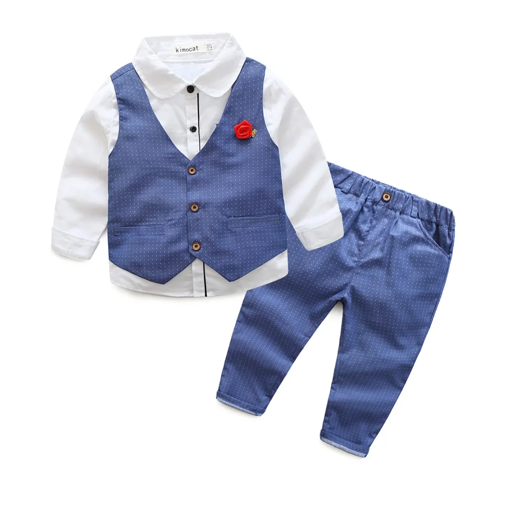 

Host Dress Boys Sets Kids Suits High Quality Gentleman Clothes Shirt Vest Trousers 3 Piece Suit Classics Childrens Clothing
