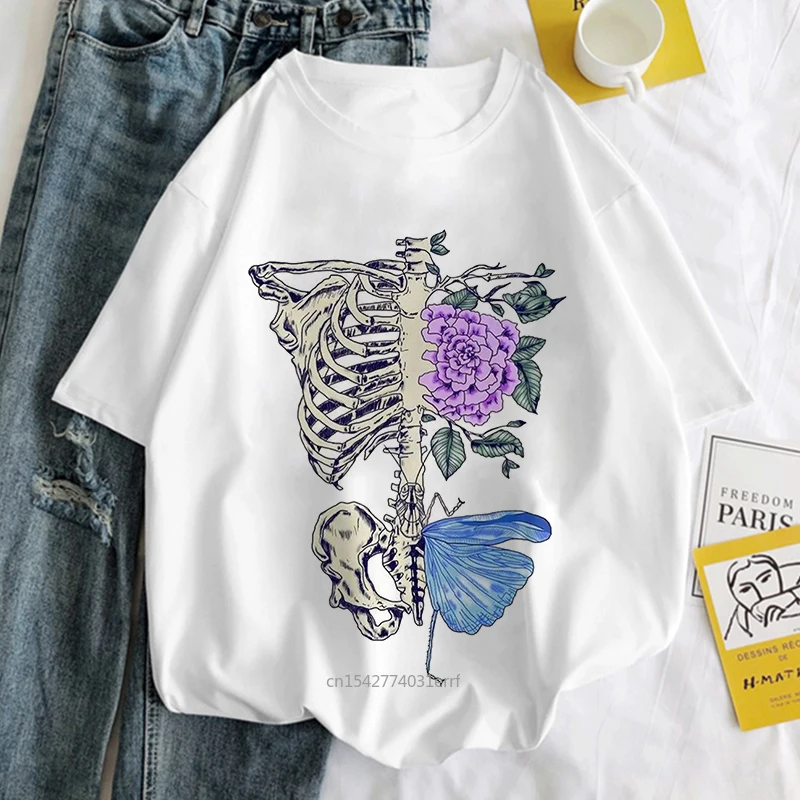 Harajuku Aesthetic White Top Tees Women Skeleton Graphic Print T-shirt Summer Fashion Female Casual T Shirt
Harajuku Aesthetic White Top Tees Women Skeleton Graphic Print T-shirt Summer Fashion Female Casual T Shirt