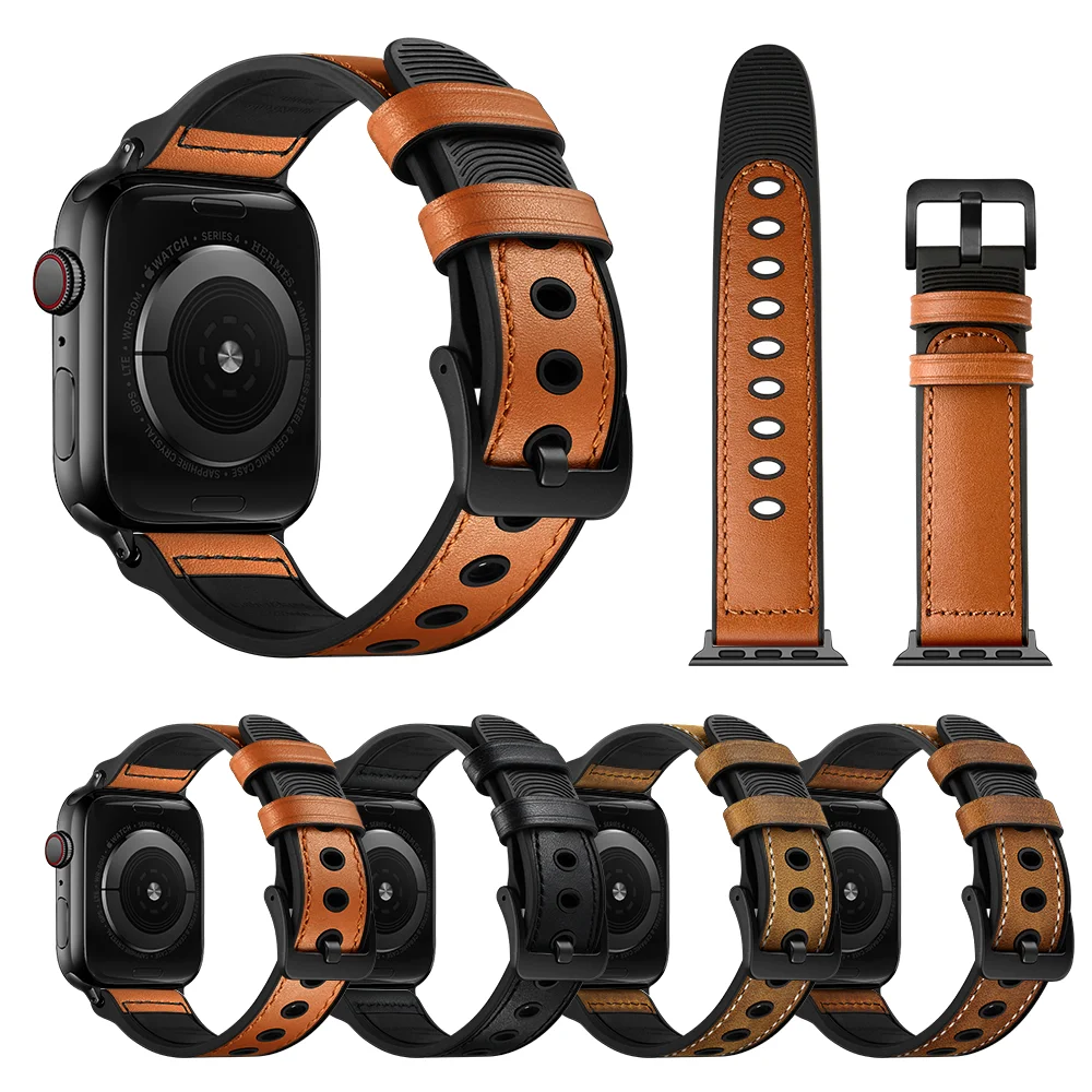 Suitable for Apple Watch Watchband Generation Silicone Bra Genuine Cattlehide Leather Surface Wrist Strap
Suitable for Apple Watch Watchband Generation Silicone Bra Genuine Cattlehide Leather Surface Wrist Strap
