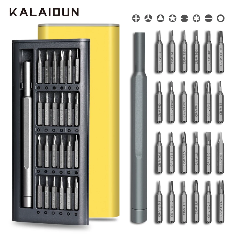 Набор Магнитных отверток KALAIDUN комплект инструментов 25 в 1 с шлицевыми насадками