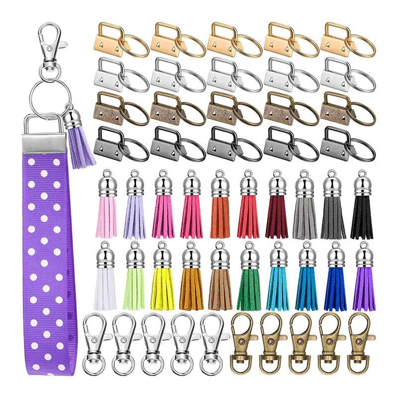 60 Pcs Key Fob Hardware Set Include 20 Key Fob Hardware Wristlet with Keyring and 20 Keychain Tassel 20 Swivel Snap Hook
60 Pcs Key Fob Hardware Set Include 20 Key Fob Hardware Wristlet with Keyring and 20 Keychain Tassel 20 Swivel Snap Hook