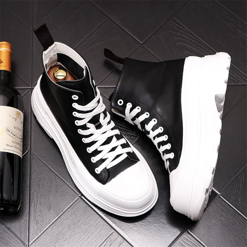 Mixed Color Men High Tops Leather Sneakers Casual Hip Hop Thick Bottom Platform Shoes Ankle Boots Zapatillas Hombre
Mixed Color Men High Tops Leather Sneakers Casual Hip Hop Thick Bottom Platform Shoes Ankle Boots Zapatillas Hombre