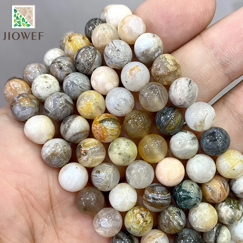 Smooth Bamboo Leaf Agates Natural Stone Round Beads for Fashion Jewelry Making Handmade DIY Charms Bracelet 15" 4/6/8/10/12MM
Smooth Bamboo Leaf Agates Natural Stone Round Beads for Fashion Jewelry Making Handmade DIY Charms Bracelet 15" 4/6/8/10/12MM