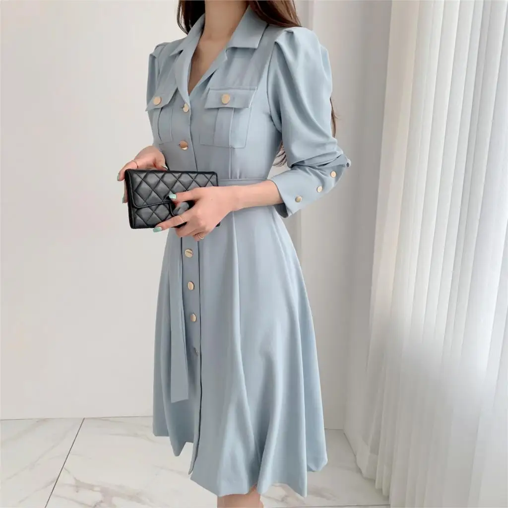 Casual Spring Summer Women Shirt Dress Long sleeve Office Lady Slim With Belt A-line Female Dress
Casual Spring Summer Women Shirt Dress Long sleeve Office Lady Slim With Belt A-line Female Dress