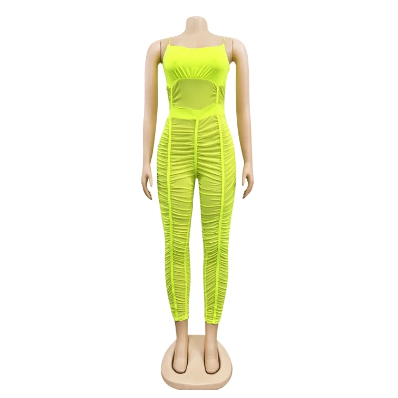 Spaghetti Strap See Through Mesh Rompers Womens Jumpsuit Long Pants Backless Wrinkle Bodycon Bandage Leotard Sexy Club Wear 2020
Spaghetti Strap See Through Mesh Rompers Womens Jumpsuit Long Pants Backless Wrinkle Bodycon Bandage Leotard Sexy Club Wear 2020