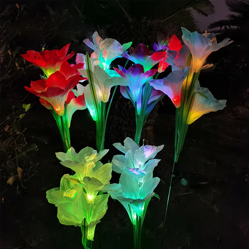 2pcs Waterproof Auto On Off Realistic LED Solar Light 4 Lily Flower Stake Lamp Flexible Outdoor Garden Ground Insert Yard Decor
2pcs Waterproof Auto On Off Realistic LED Solar Light 4 Lily Flower Stake Lamp Flexible Outdoor Garden Ground Insert Yard Decor