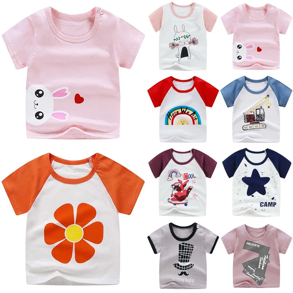 Children Girls Summer Short Sleeve Cute Cartoon Printed Cotton Top Boys Loose Casual Fashion Round Neck Comfortable T-shirt 
Children Girls Summer Short Sleeve Cute Cartoon Printed Cotton Top Boys Loose Casual Fashion Round Neck Comfortable T-shirt