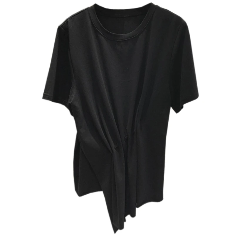 summer 2021 han edition of irregular all round collar short sleeve T-shirt female niche joker ins western style jacket
summer 2021 han edition of irregular all round collar short sleeve T-shirt female niche joker ins western style jacket