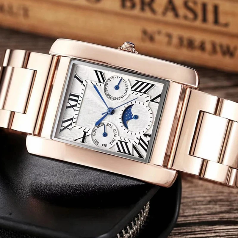 Women Casual Stainless Steel Strap Quartz Watch Men Elegant Square Retro Roman Numeral Scale Couple Watch Clock Brand C
Women Casual Stainless Steel Strap Quartz Watch Men Elegant Square Retro Roman Numeral Scale Couple Watch Clock Brand C