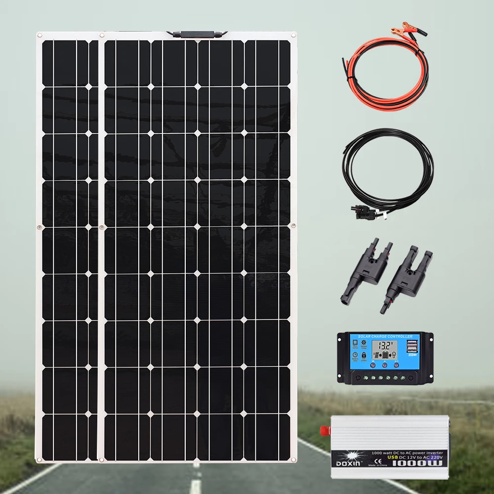 240 watt Flexible System Solar Panel kit complete for home with 20A Controller Charging 12v / 24v Battery Electric car camping
240 watt Flexible System Solar Panel kit complete for home with 20A Controller Charging 12v / 24v Battery Electric car camping
