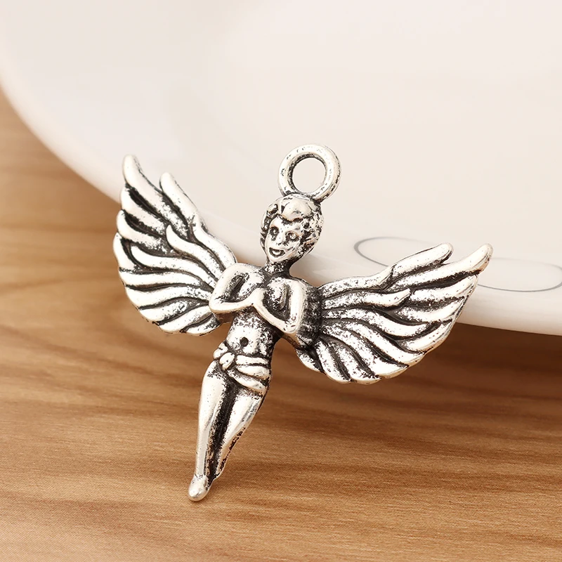 5 Pieces Tibetan Silver Color Large Angel Wings Charms Pendants for DIY Necklace Jewellery Making Findings Accessories 44x40mm
5 Pieces Tibetan Silver Color Large Angel Wings Charms Pendants for DIY Necklace Jewellery Making Findings Accessories 44x40mm