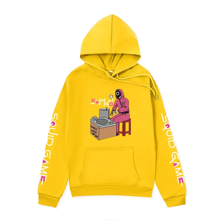 Squid Game Men Women Li Zhengjae Pancake Graphic Hoodies Halloween Costume Casual 2021 Fashion Cool Tops Pullovers
Squid Game Men Women Li Zhengjae Pancake Graphic Hoodies Halloween Costume Casual 2021 Fashion Cool Tops Pullovers