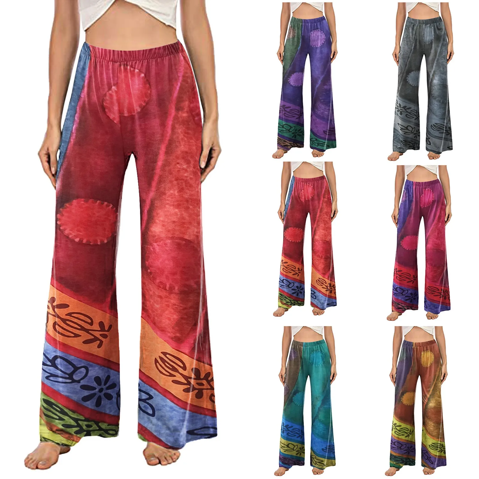 Women Retro Ethnic Print Casual Wide Leg Pants Harajuku Plus Size Stretch Trousers Elastic Breathable Pants For Women
Women Retro Ethnic Print Casual Wide Leg Pants Harajuku Plus Size Stretch Trousers Elastic Breathable Pants For Women