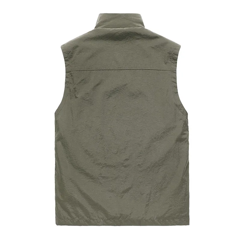 

Pockets Nylon Multi Quick Drying Waterproof Vests Men Safari Waistcoats Male Military Army Mens Vest Plus Size M-7XL