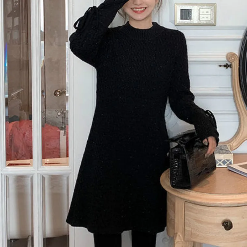 Winter Knit One Piece Dress Korean Casual Long Sleeve Elegant Mini Dress Women Lace-up Sweet Office Sweater Dress 2021 Spring
Winter Knit One Piece Dress Korean Casual Long Sleeve Elegant Mini Dress Women Lace-up Sweet Office Sweater Dress 2021 Spring